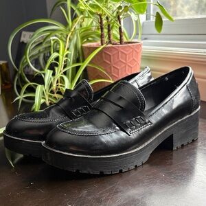 Black Women's Chunky Loafers Dark Academia Grunge Sz 10